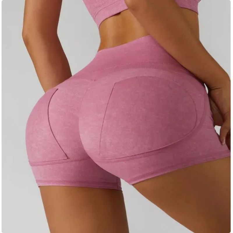 Custom Wholesale High Waist Tummy Control Gym Shorts-C2010